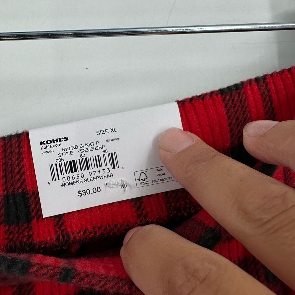 NWT Sonoma Women’s Buffalo Plaid Hi Rise Banded Bottom Everyday Pajama Pants XL - Picture 3 of 13